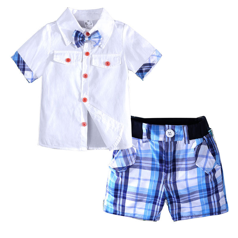 Cotton Short Sleeve Shirt+Shorts Kids Clothes