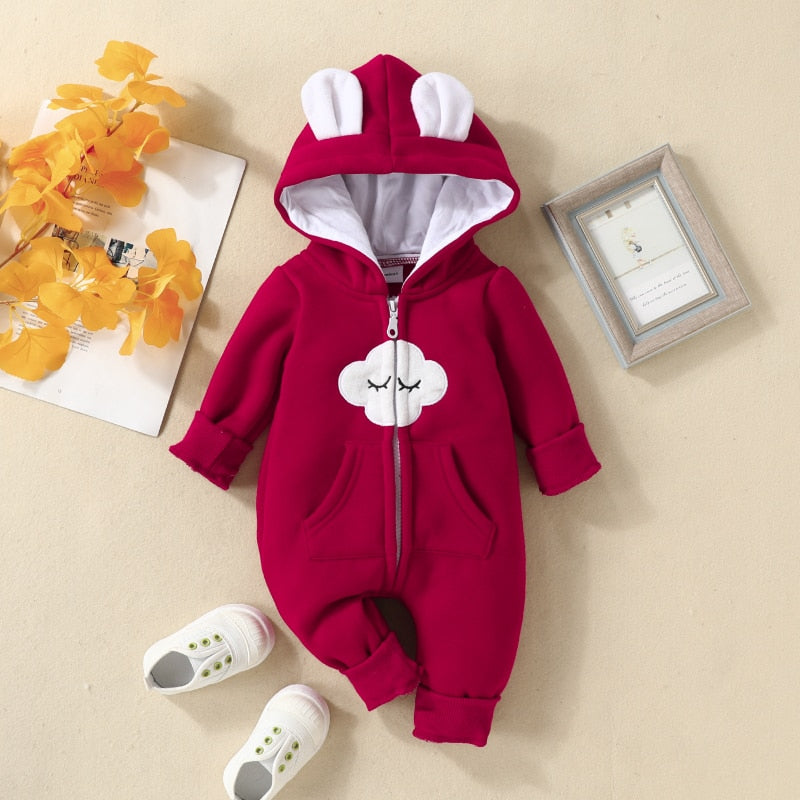 Cute Hooded thick Warm Romper