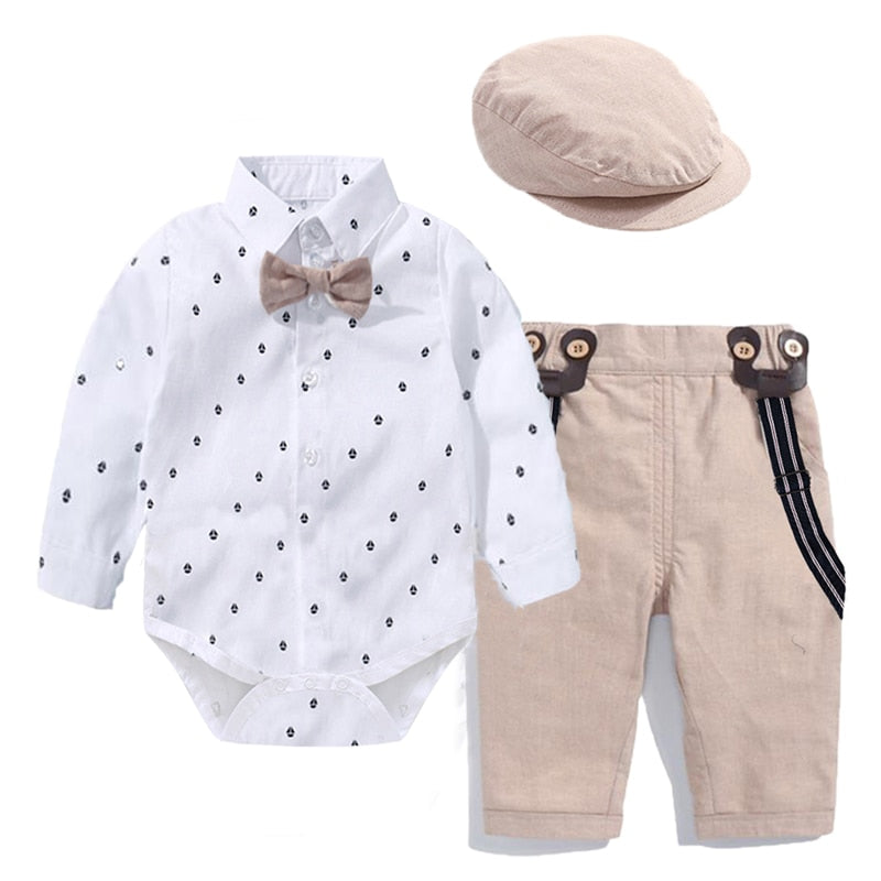 Striped Summer Suit With Bow  Bodysuit Set