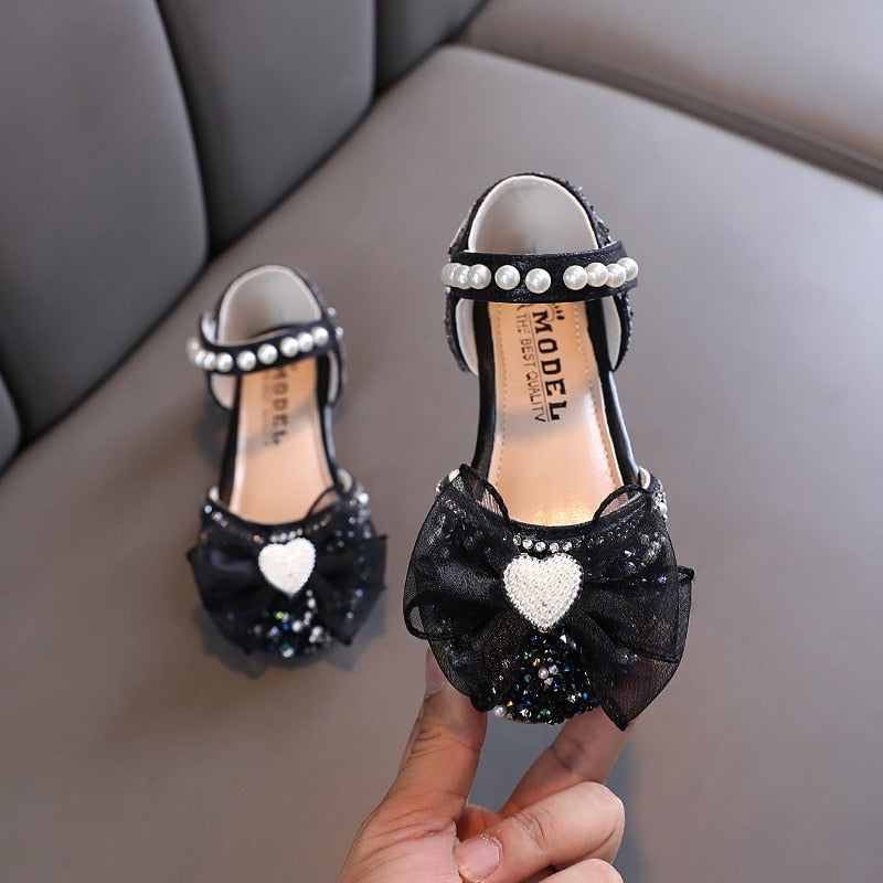 Rhinestone Bow Wedding Princess Girls Sandal