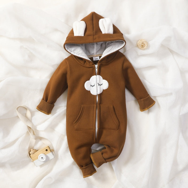 Cute Hooded thick Warm Romper