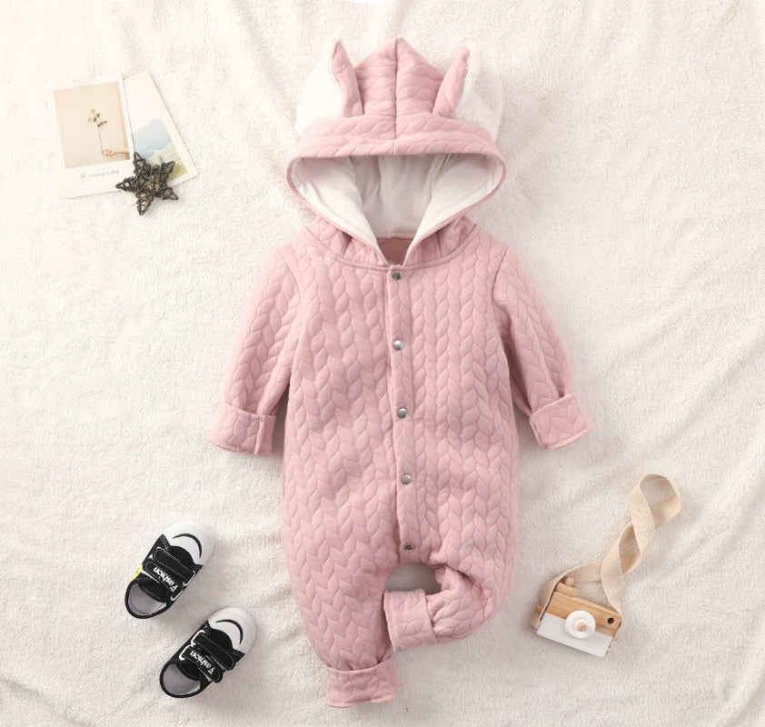 Cute Hooded thick Warm Romper