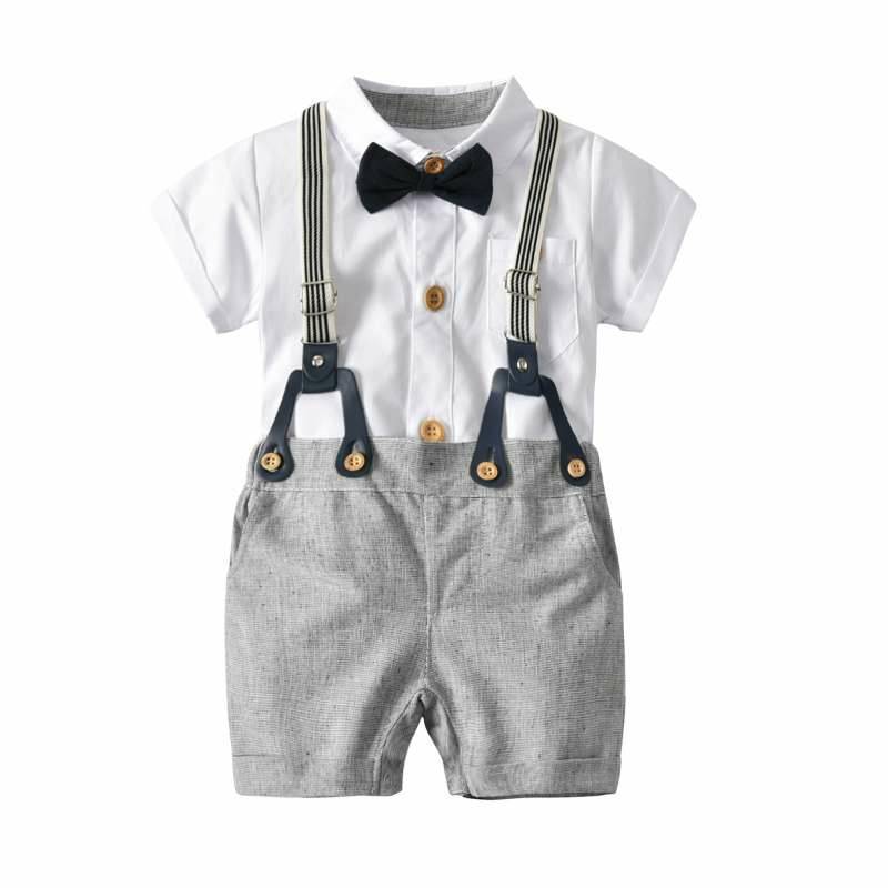 Striped Summer Suit With Bow  Bodysuit Set