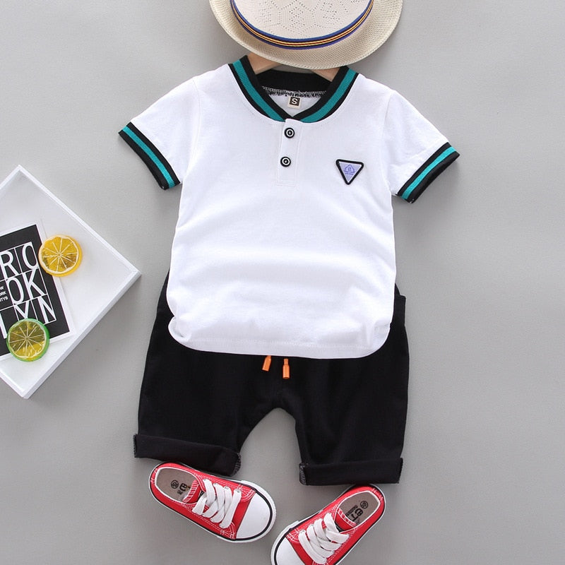 Simple Baby Polo Shirt Set