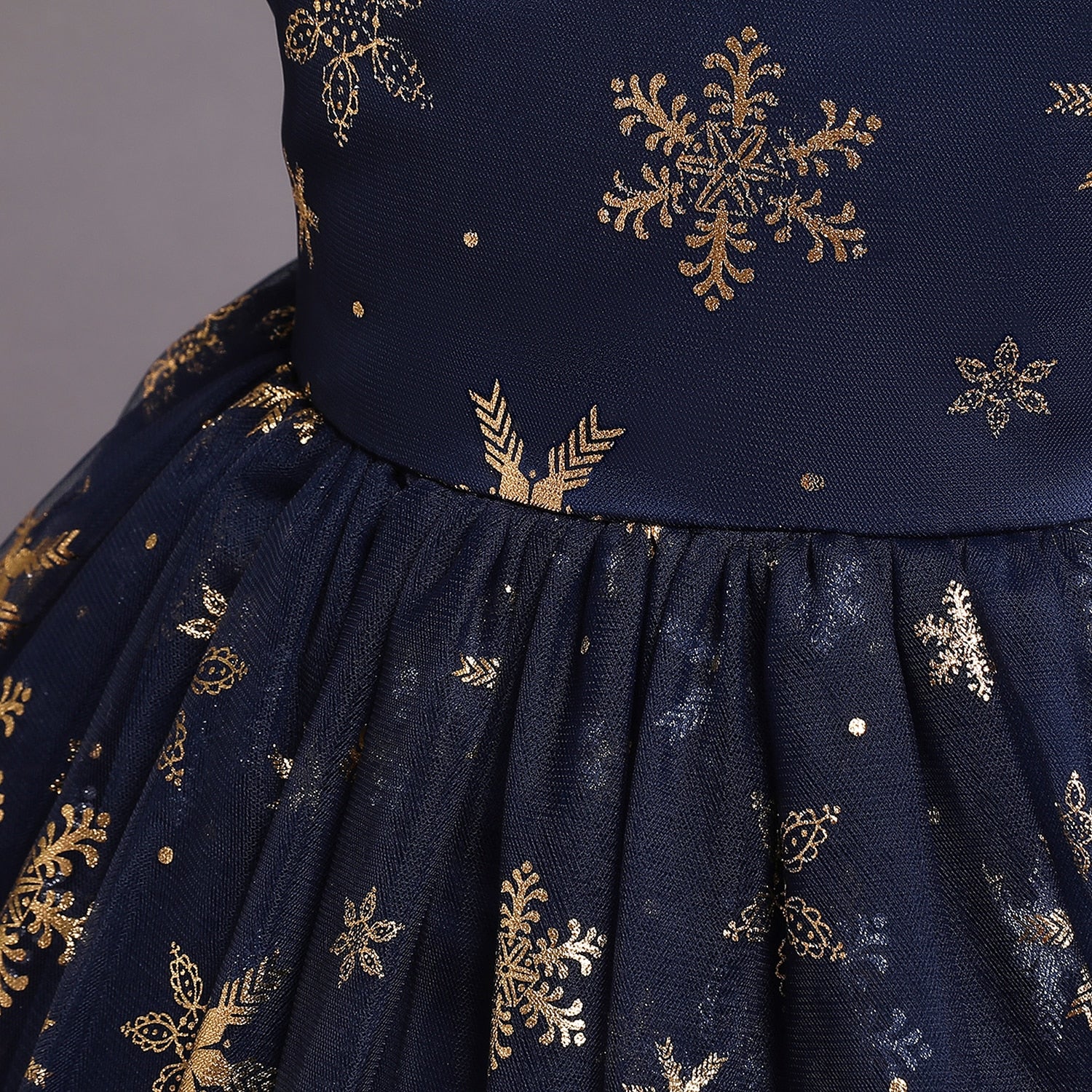 Golden Sequin Shiny Tutu Snowflake Dress