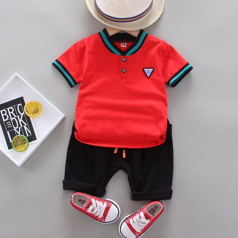 Simple Baby Polo Shirt Set