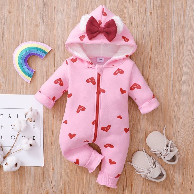 Cute Hooded thick Warm Romper