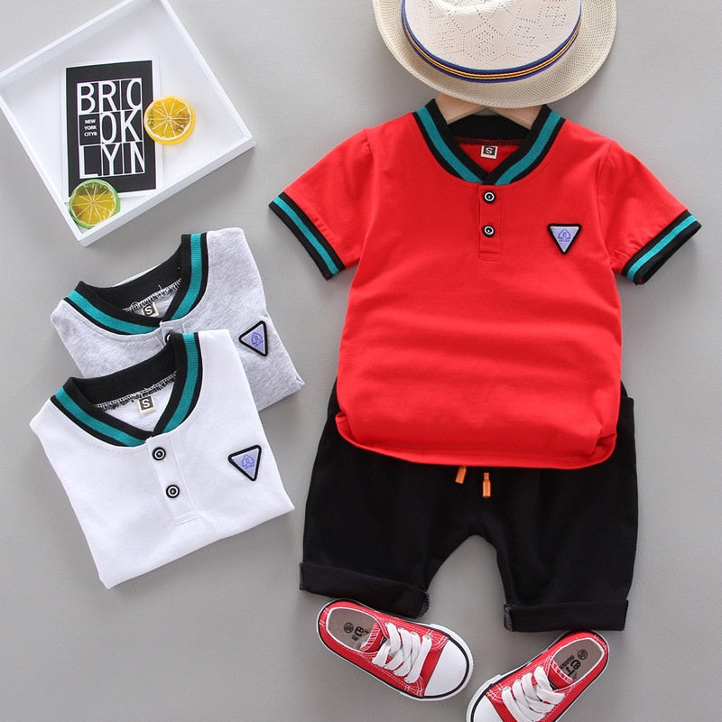 Simple Baby Polo Shirt Set