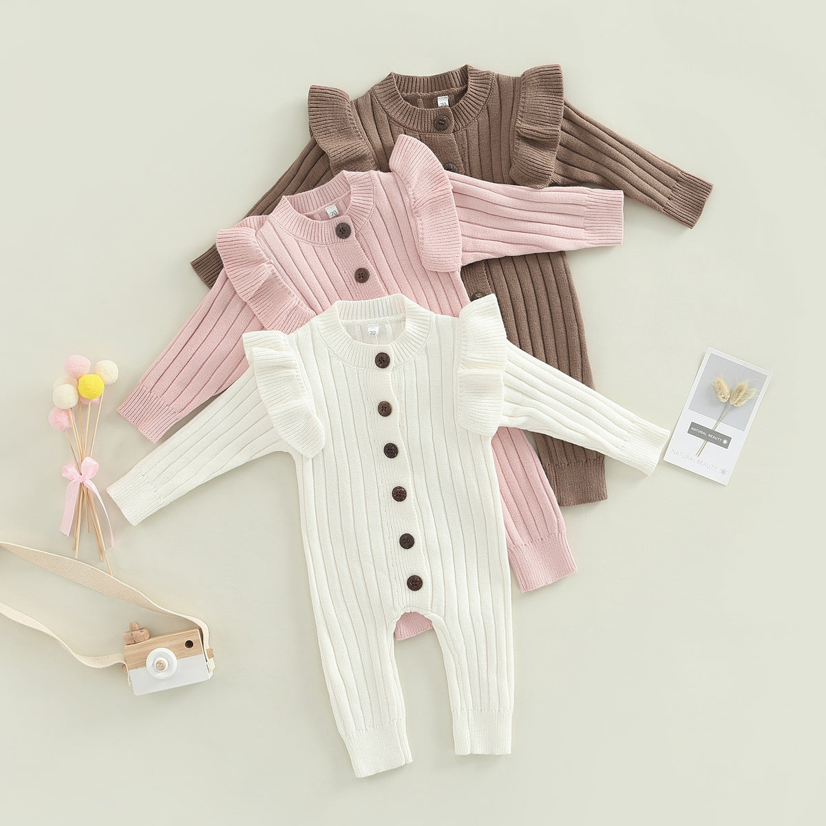 Baby Romper Girl Knit Warm Long Sleeve  Jumpsuit