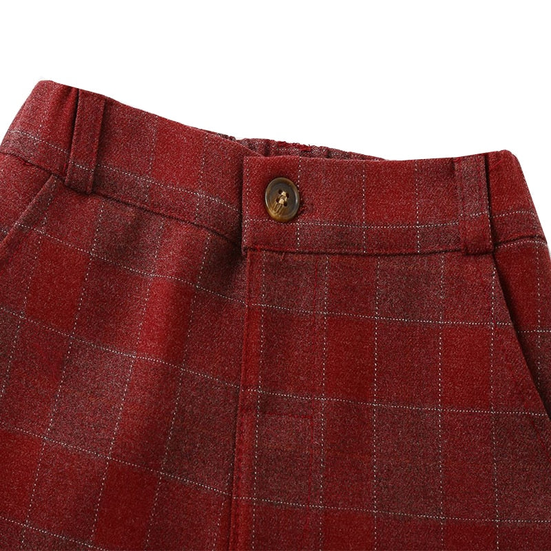 Classic White Shirt with Plaid Vest  Pants