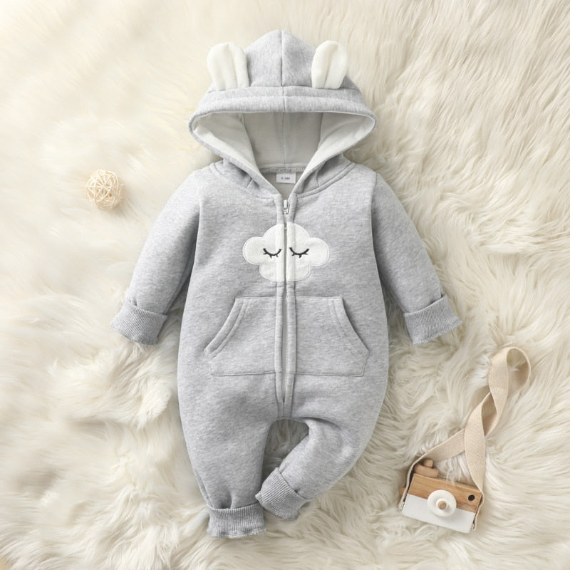 Cute Hooded thick Warm Romper