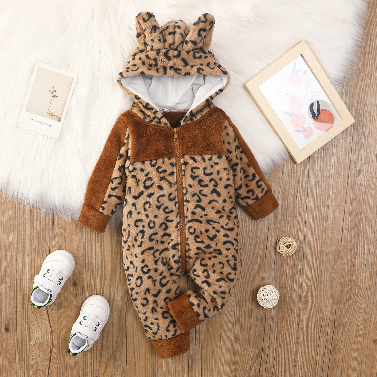 Cute Hooded thick Warm Romper
