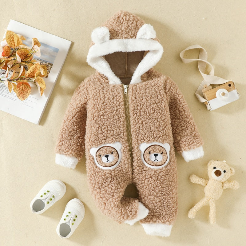 Cute Hooded thick Warm Romper