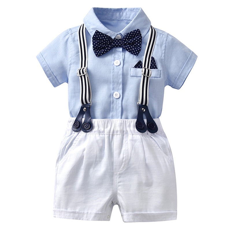 Striped Summer Suit With Bow  Bodysuit Set