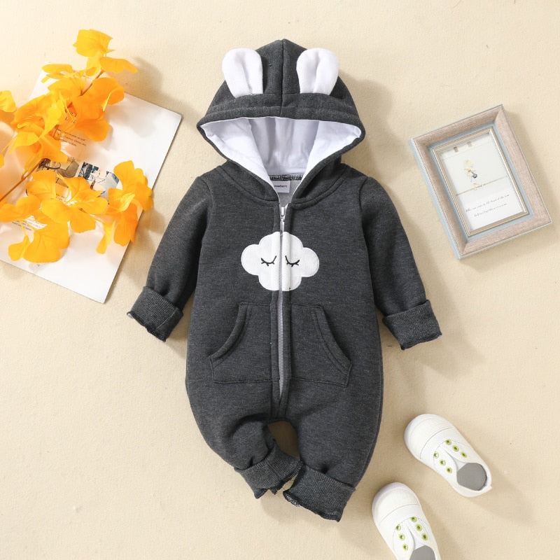 Cute Hooded thick Warm Romper