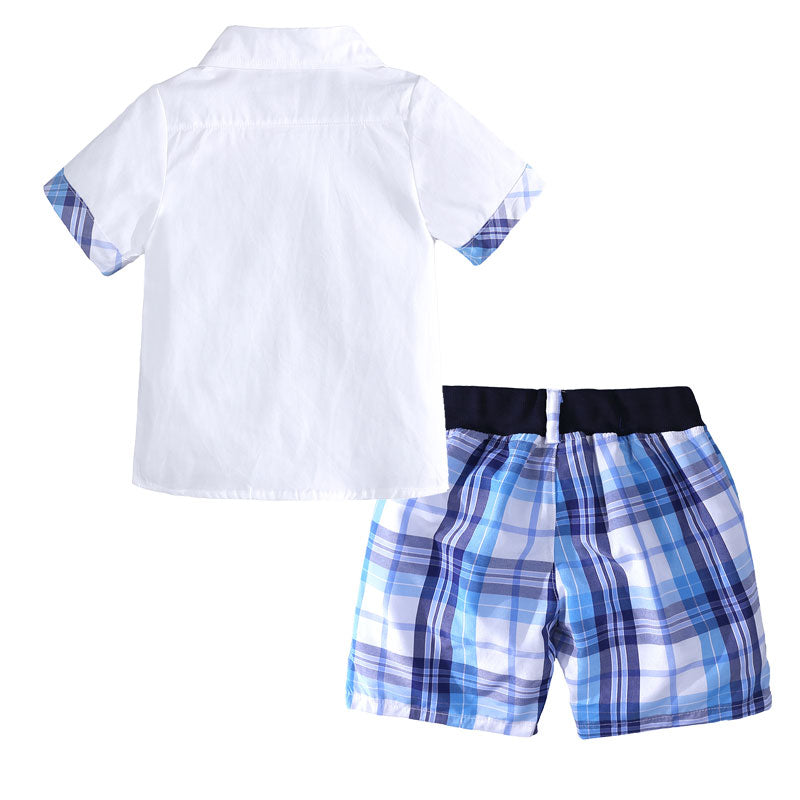 Cotton Short Sleeve Shirt+Shorts Kids Clothes