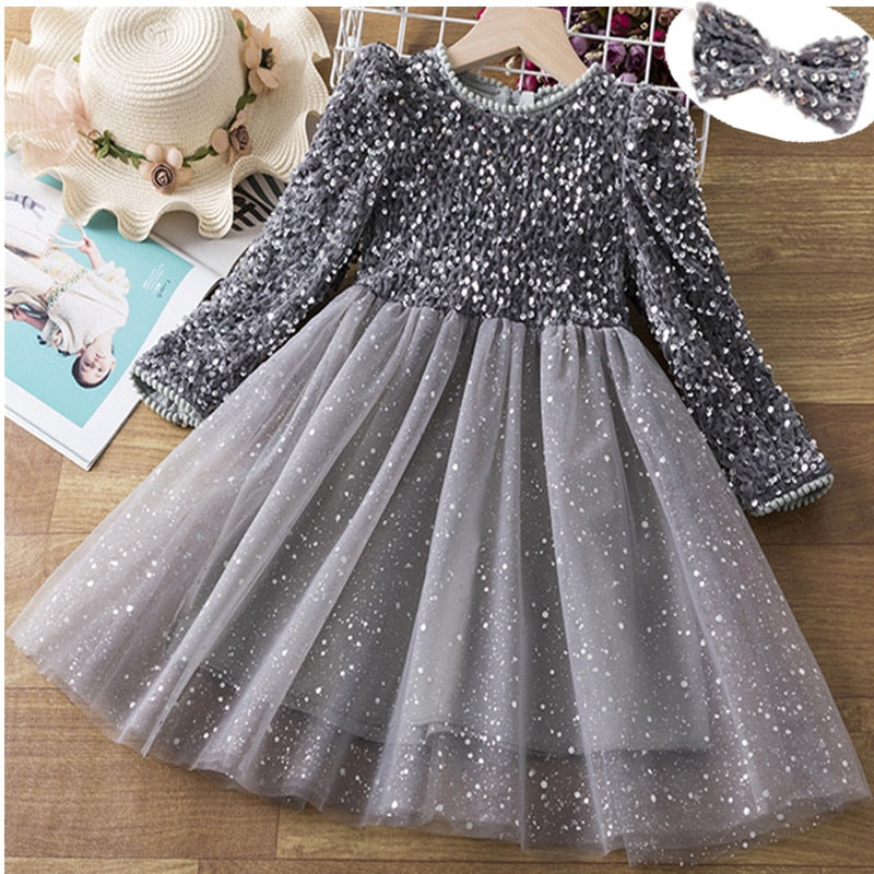 Sequined Shiny Princess Girls Dress