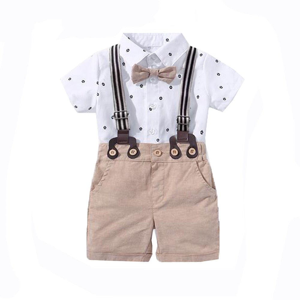 Striped Summer Suit With Bow  Bodysuit Set