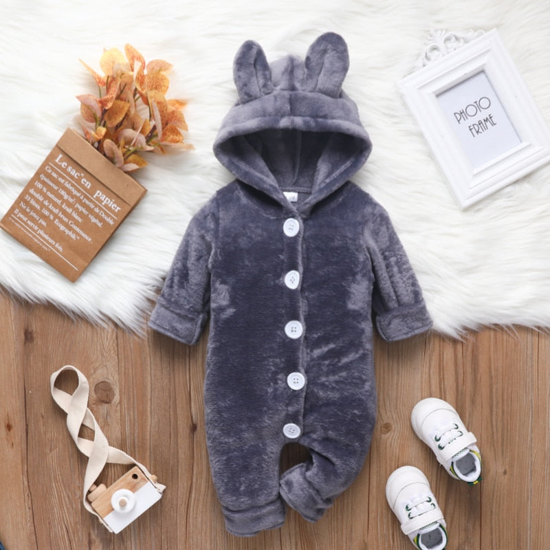 Cute Hooded thick Warm Romper