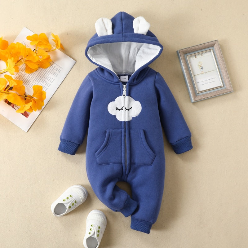 Cute Hooded thick Warm Romper