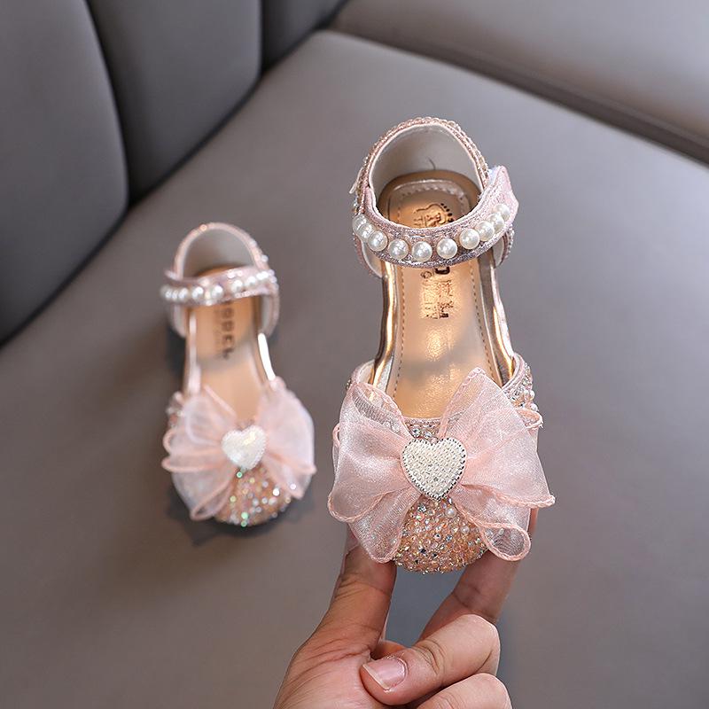 Rhinestone Bow Wedding Princess Girls Sandal